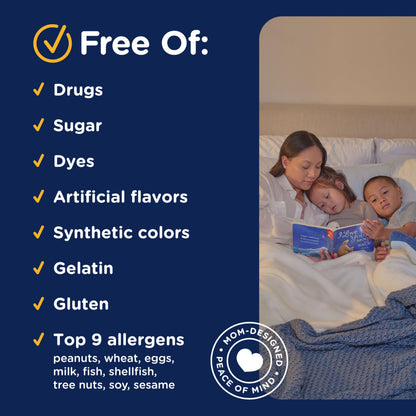 Mommy's Bliss grape flavored melatonin tablets for kids age three plus