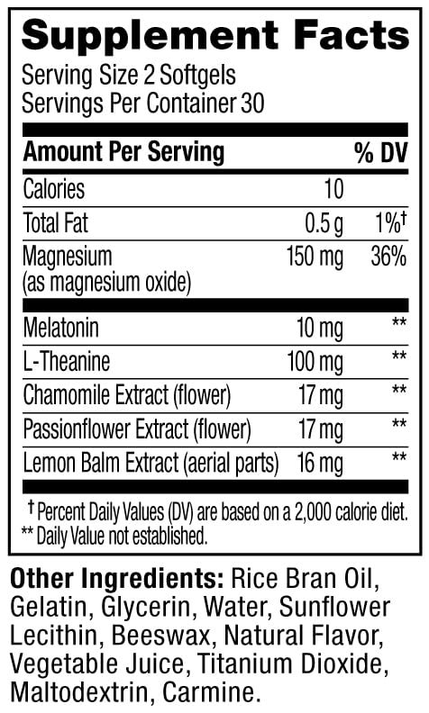 OLLY sleep softgels with magnesium and L theanine details close up