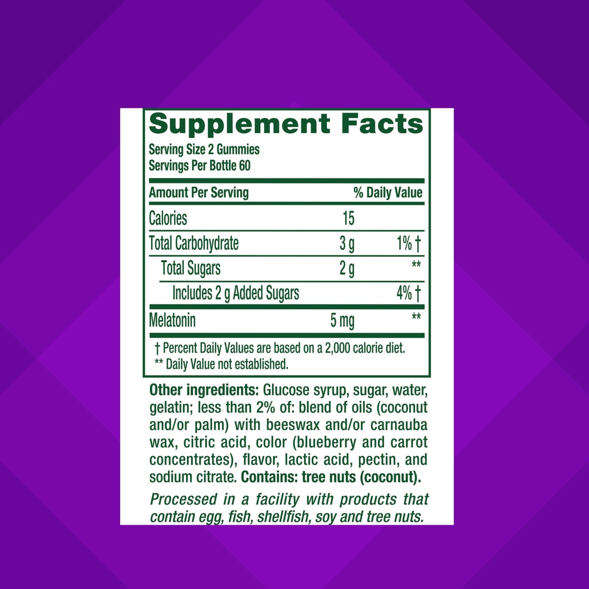 Authentic Vitafusion extra strength sleep support gummies bottle directions