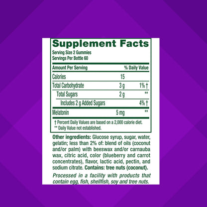 Authentic Vitafusion extra strength sleep support gummies bottle directions