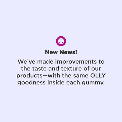 OLLY chewable supplement midnight berry flavor dietary details and serving size information label
