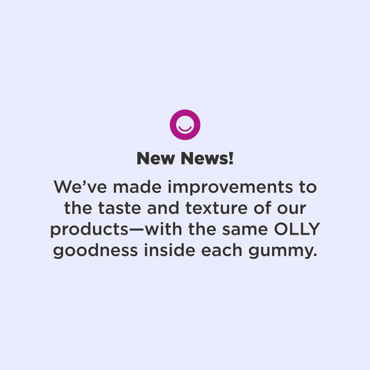 OLLY chewable supplement midnight berry flavor dietary details and serving size information label