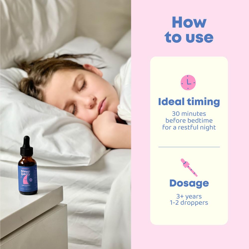 Close up of the convenient product dropper mechanism for accurate dosage of kids melatonin