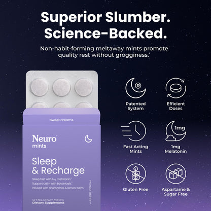 NeuroGum sleep and recharge meltaway tablets melting on tongue demonstration