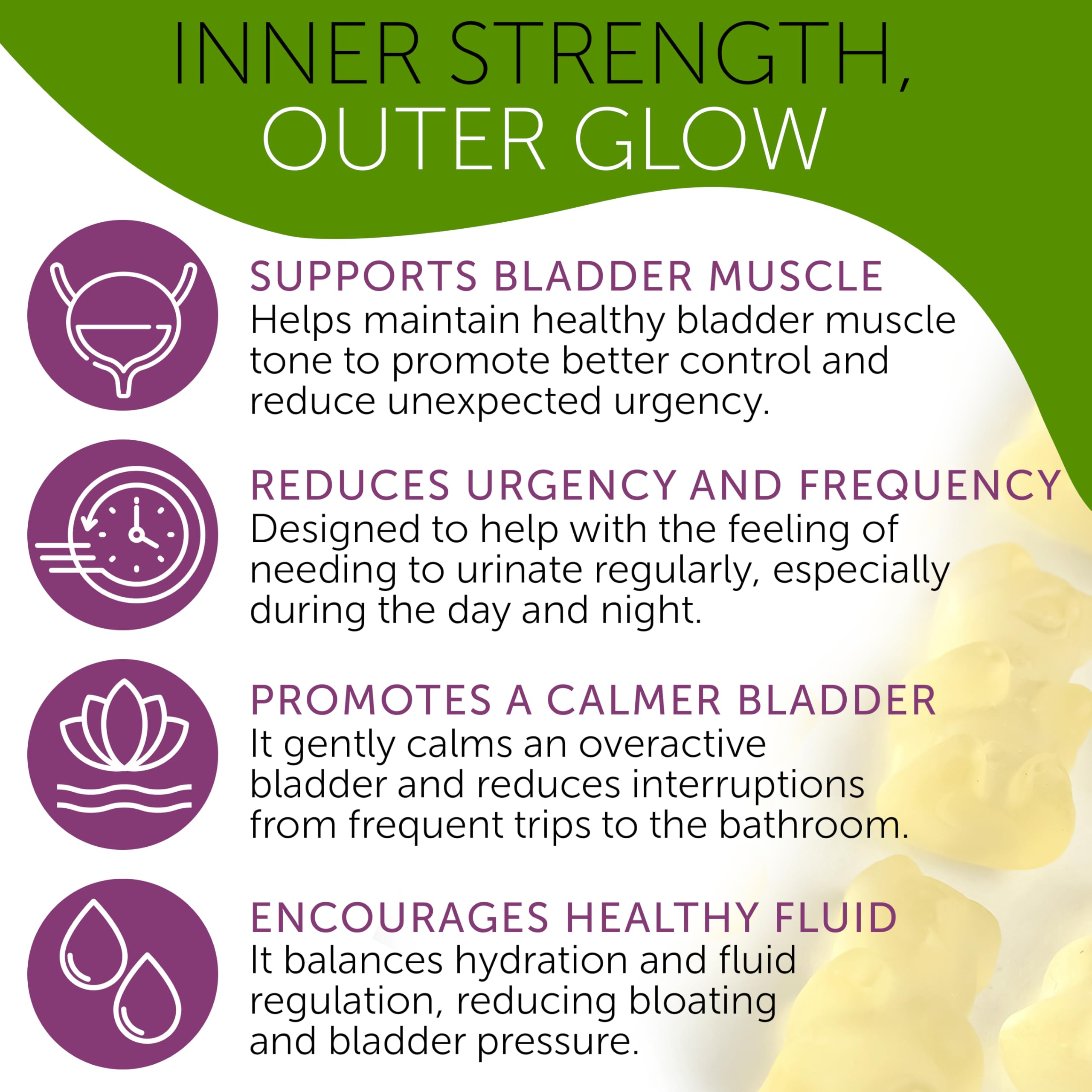 Terramed pelvic floor and bladder muscle strength gummy supplement packaging displaying sixty count text.
