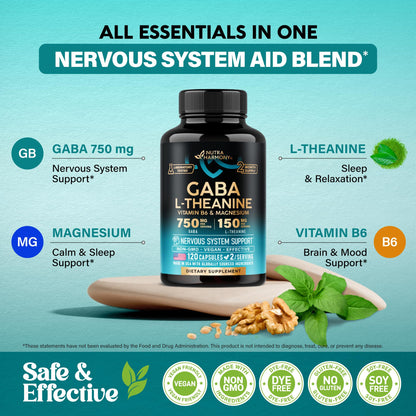Nutraharmony wellness capsules showing the detailed blend of Magnesium and Vitamin B6.