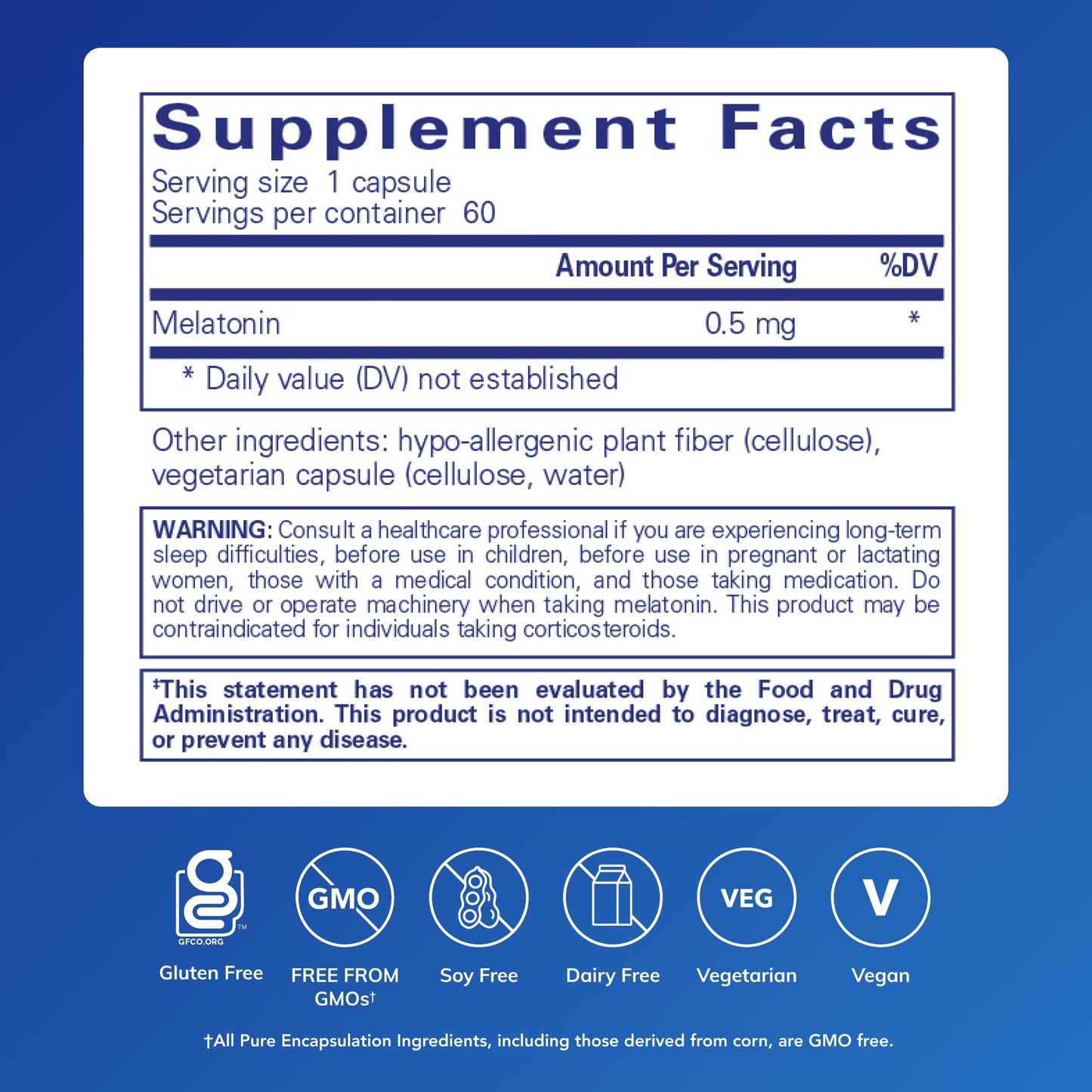 Vegan sleep supplement capsules by Pure Encapsulations for circadian rhythm