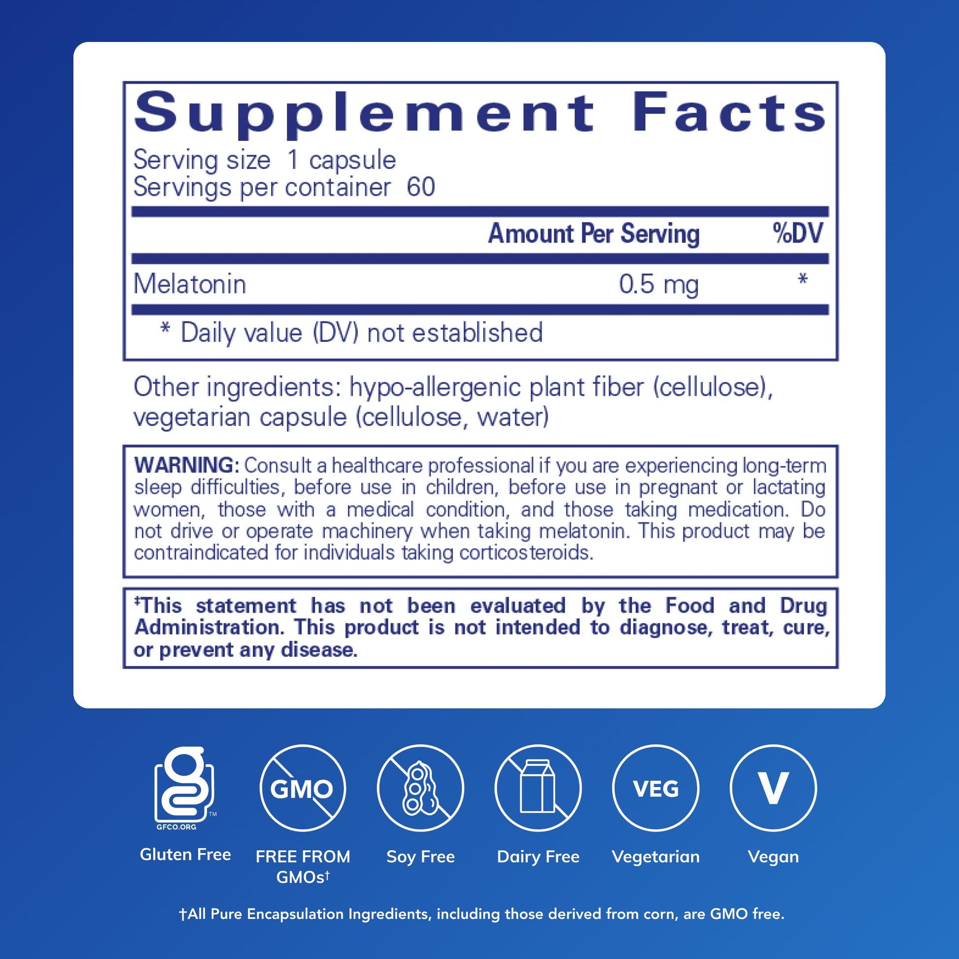 Vegan sleep supplement capsules by Pure Encapsulations for circadian rhythm