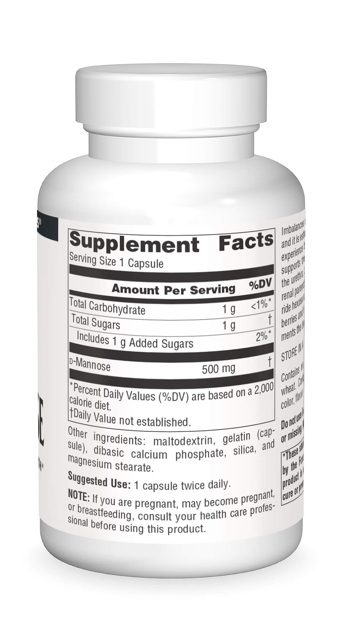 Imported USA bladder support capsules by Source Naturals on plain background