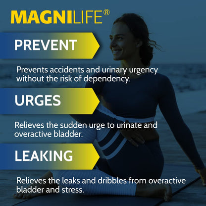 MagniLife Bladder Relief fast dissolving homeopathic pills for urinary frequency reduction.