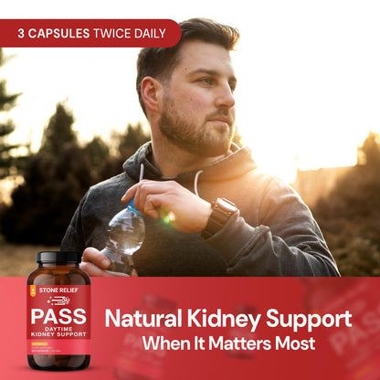 Non drowsy plant based kidney cleanse herbal formula bottle top angle