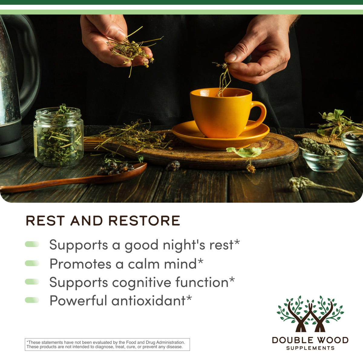 Premium non-GMO gluten-free relaxation supplement capsules by Double Wood