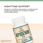 Double Wood Apigenin fifty milligrams antioxidant skin and cognitive support bottle closeup