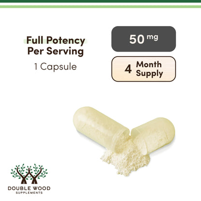 Double Wood calm and restfulness dietary capsule supplement packaging information