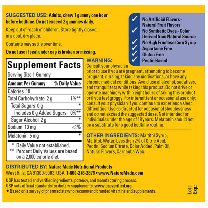 Nature Made adult dietary sleep supplement bottle angled showcase