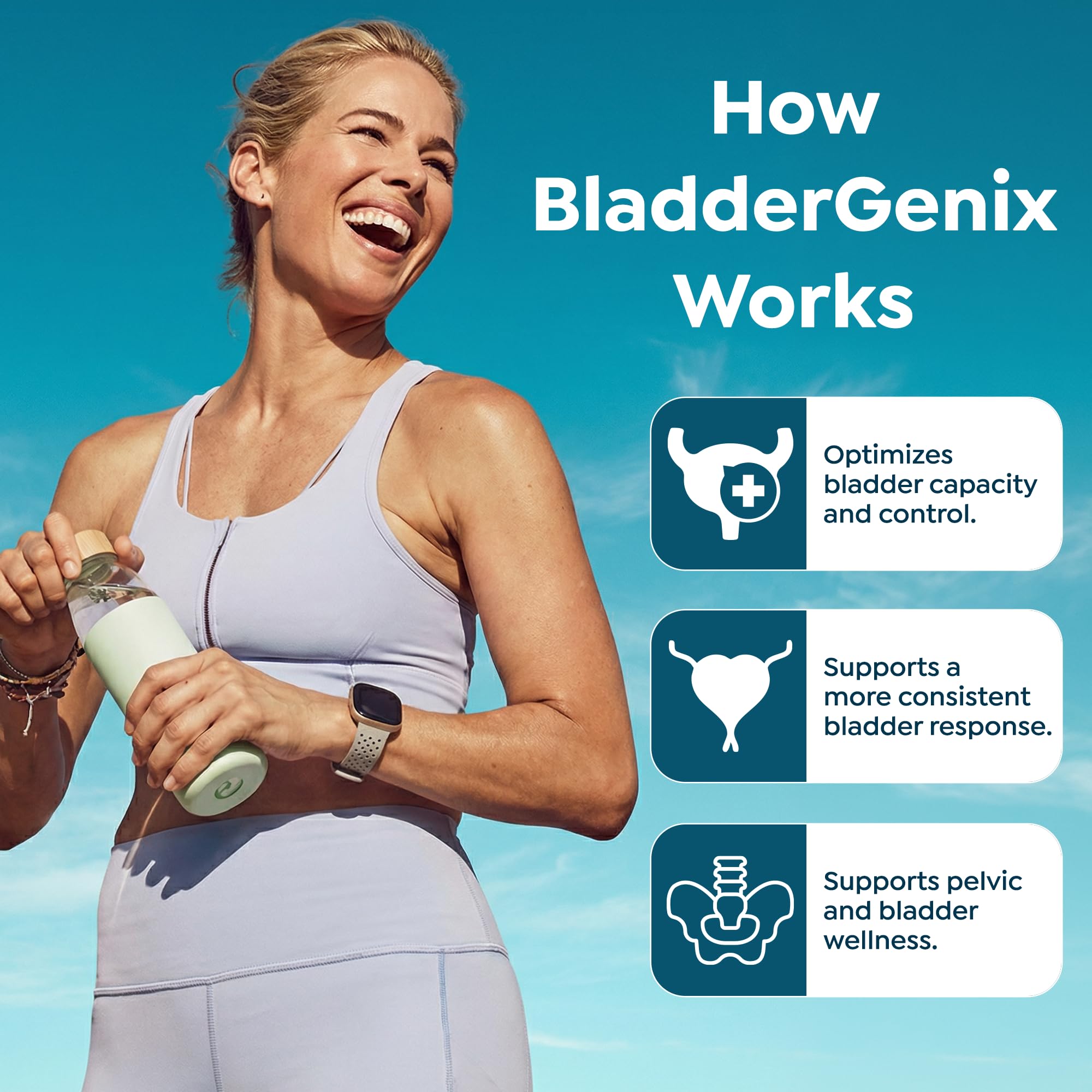 Premium imported Bladdergenix urinary frequency support supplement bottle on a clean background