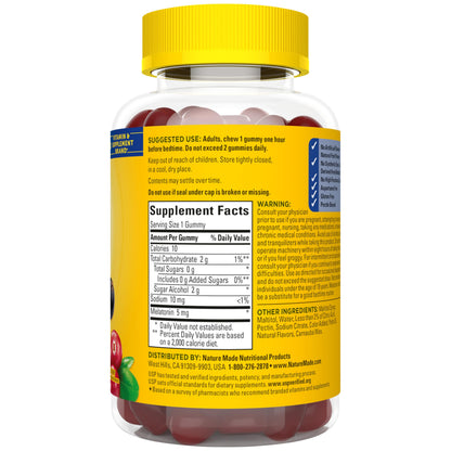 Nature Made authentic strawberry sleep support product packaging overview
