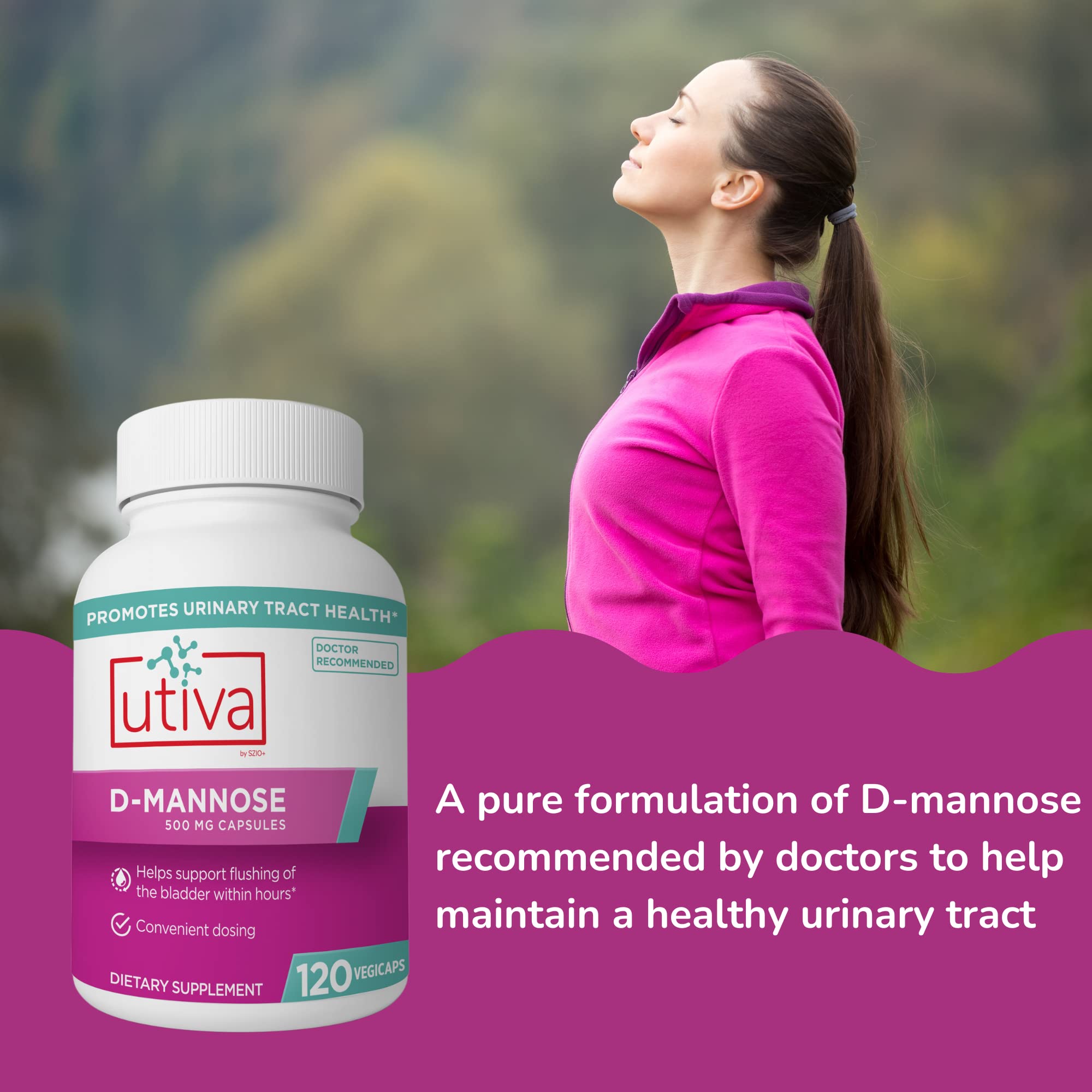 Szio Utiva bladder support veggie capsules imported from the USA lifestyle shot