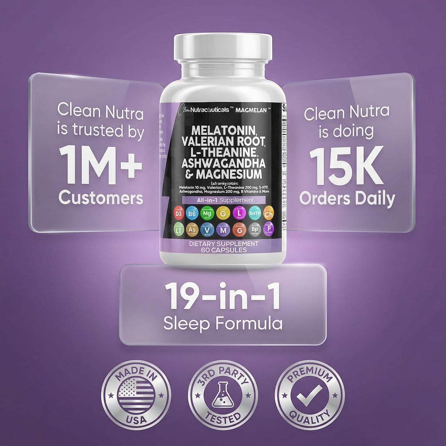 Clean Nutraceuticals sleep support capsules product details and safety warnings
