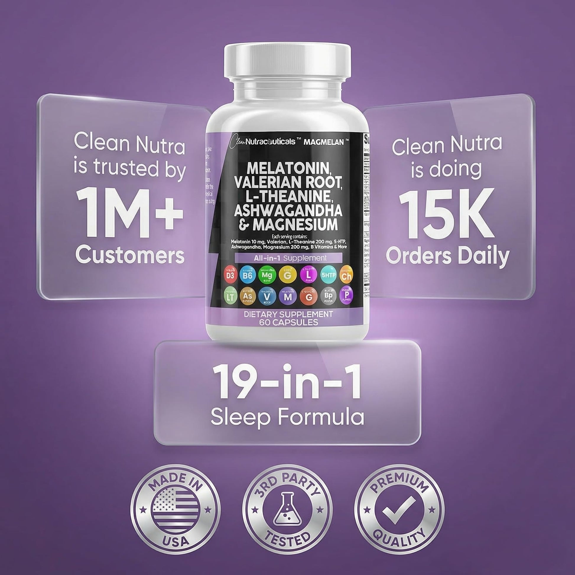 Clean Nutraceuticals sleep support capsules product details and safety warnings