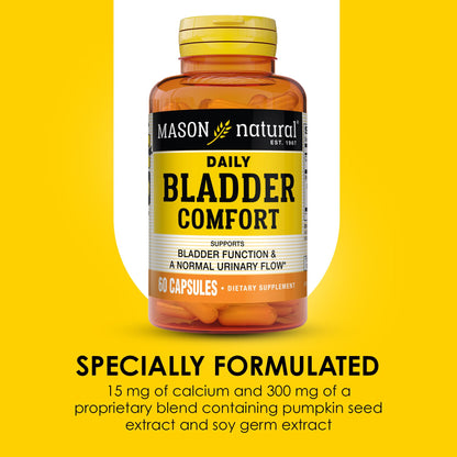 Close up view of the daily bladder support directions for use and suggested adult dosage instructions