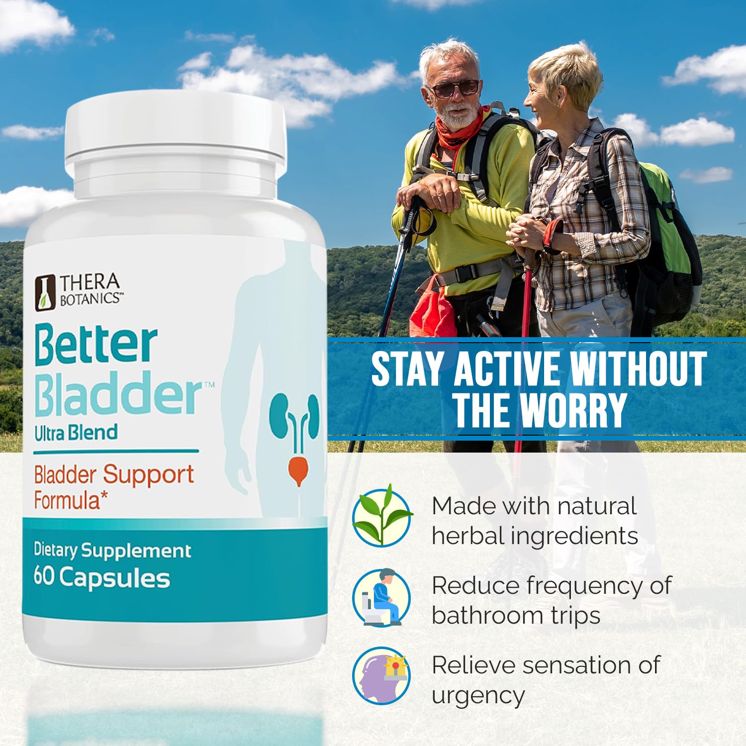 Authentic Better Bladder Ultra control packaging showing leak reduction claims