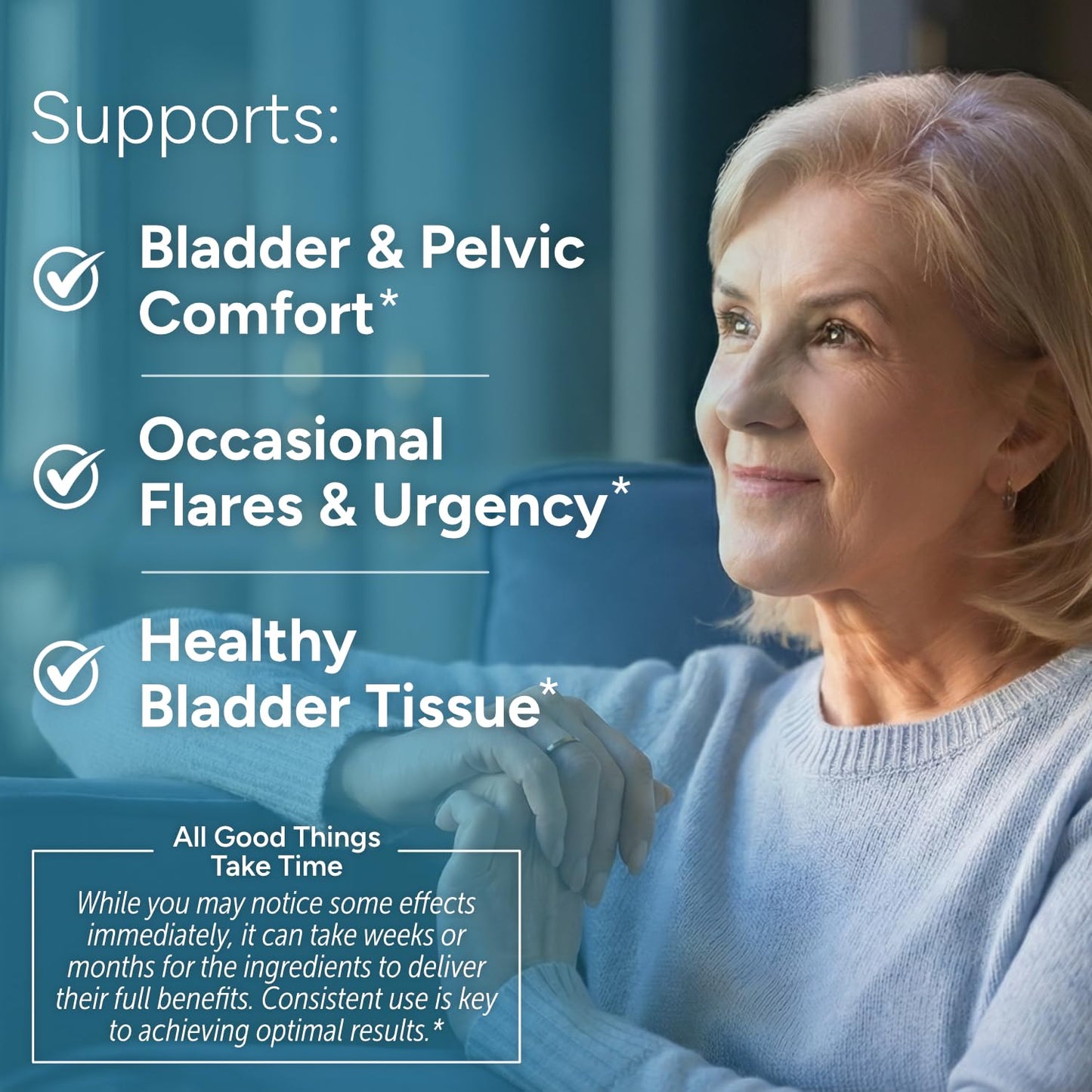CystoMend high potency supplement showing ingredients list for bladder wall care.