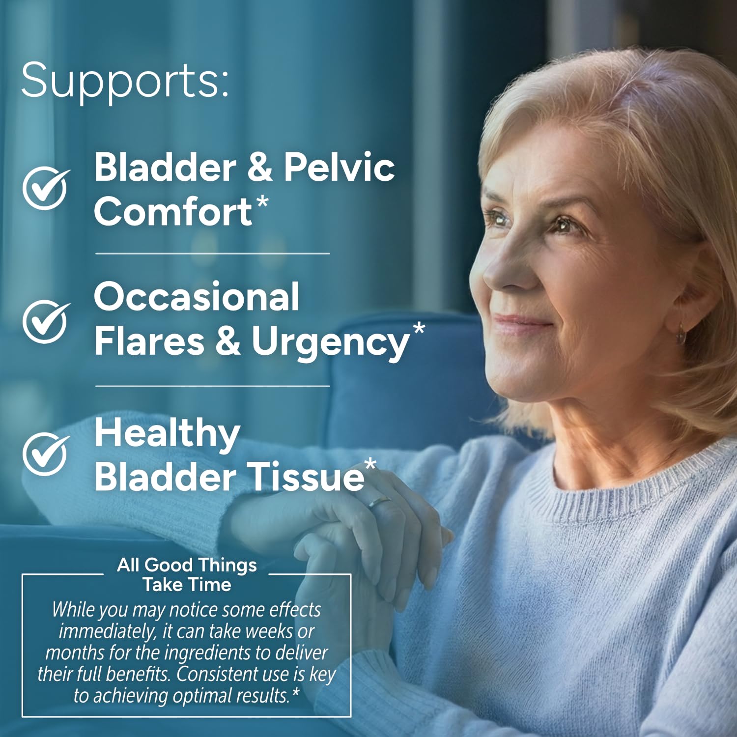 CystoMend high potency supplement showing ingredients list for bladder wall care.