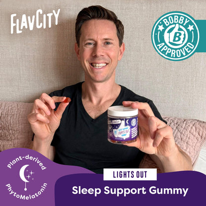 FlavCity sleep support supplement dietary facts and ingredients panel