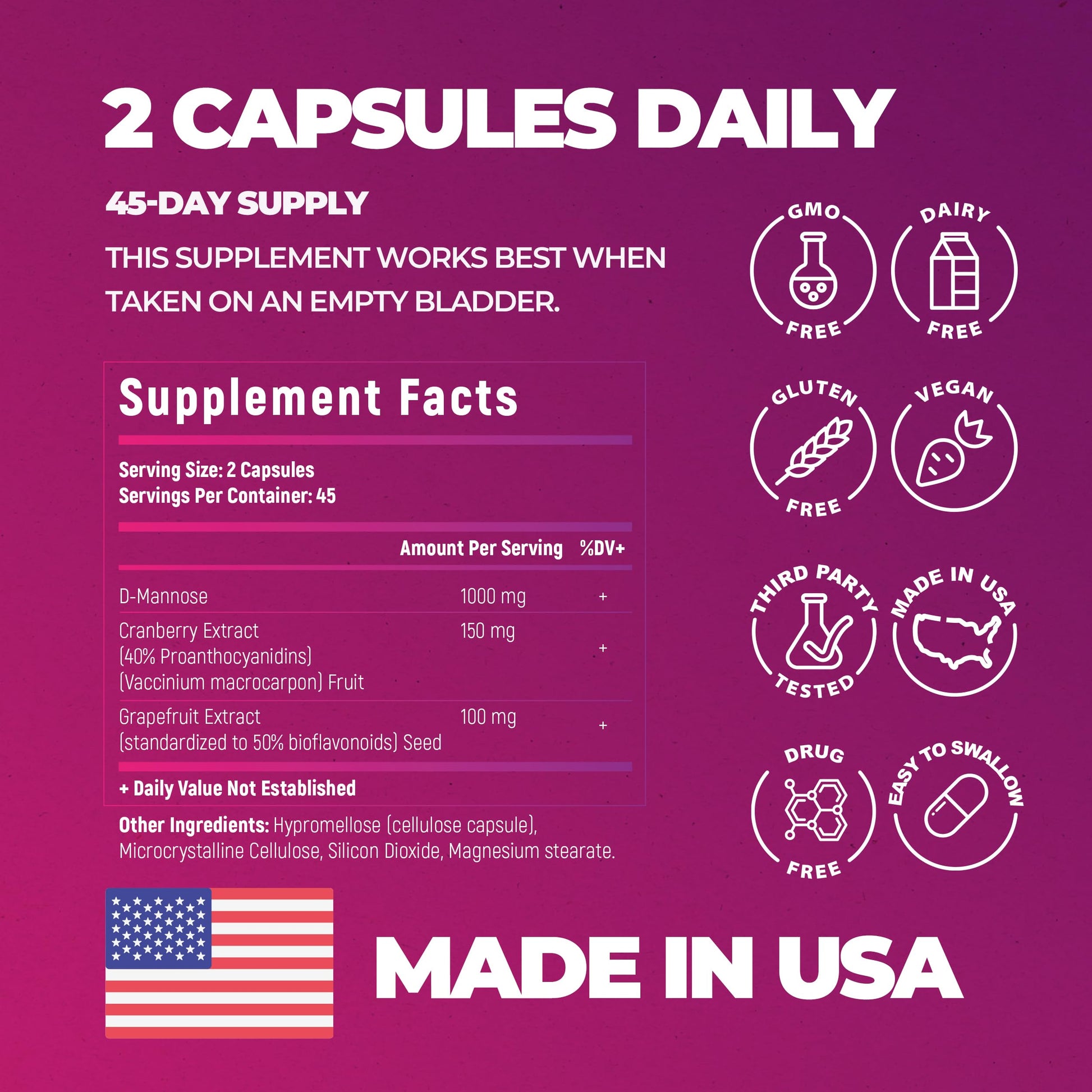 Natural Pick D-Mannose and cranberry pills packaging