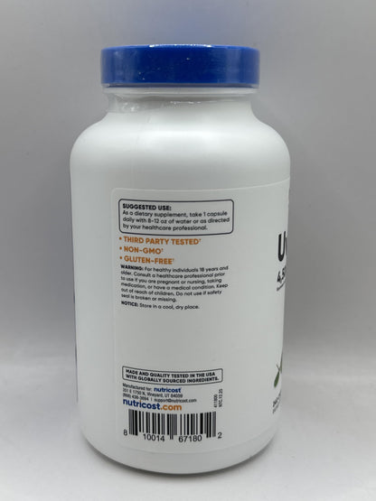 Close up view of the vegetarian capsules of Nutricost Uva Ursi herbal extract for bladder support