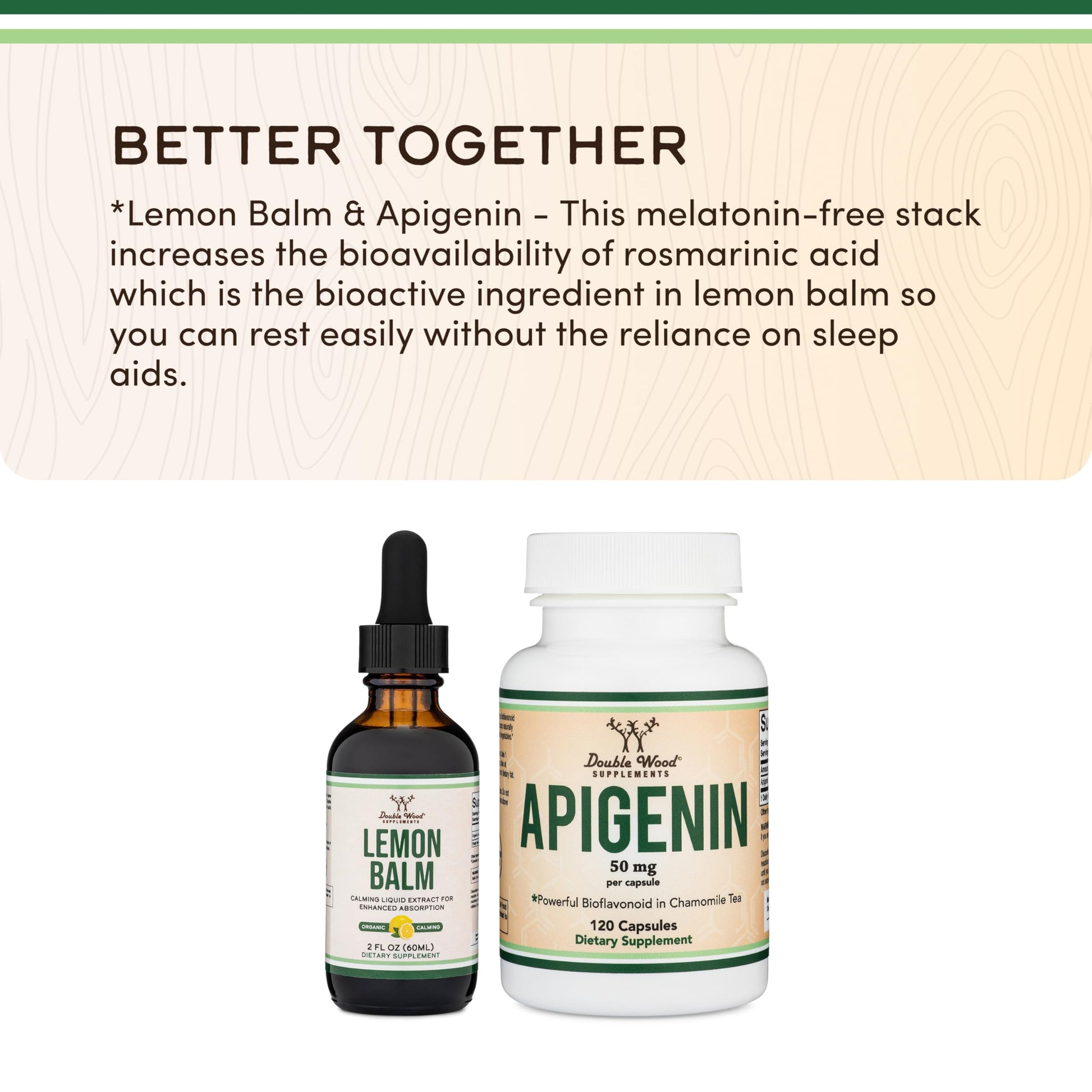 Dropper top assembly of Double Wood supplements calming herbal liquid extract