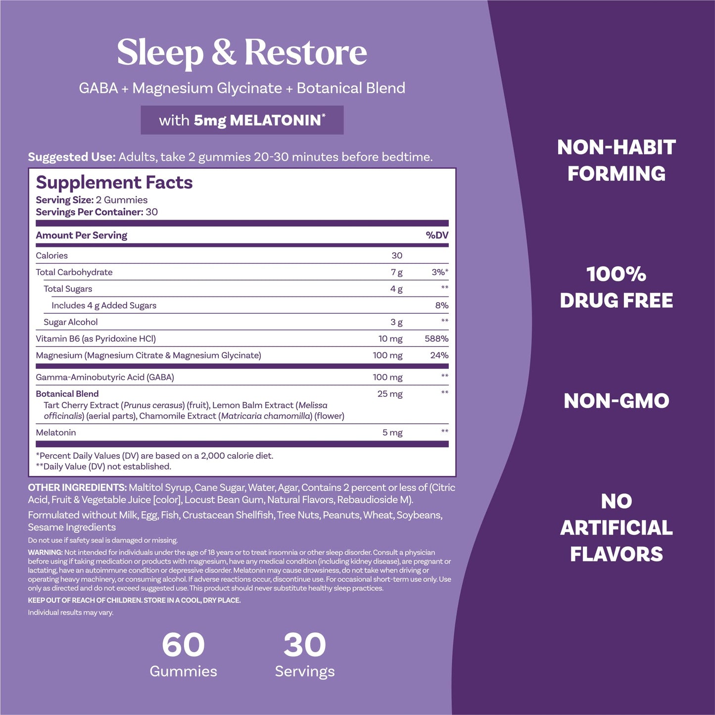 Authentic USA imported vegetarian sleep aid gummies premium bottle packaging