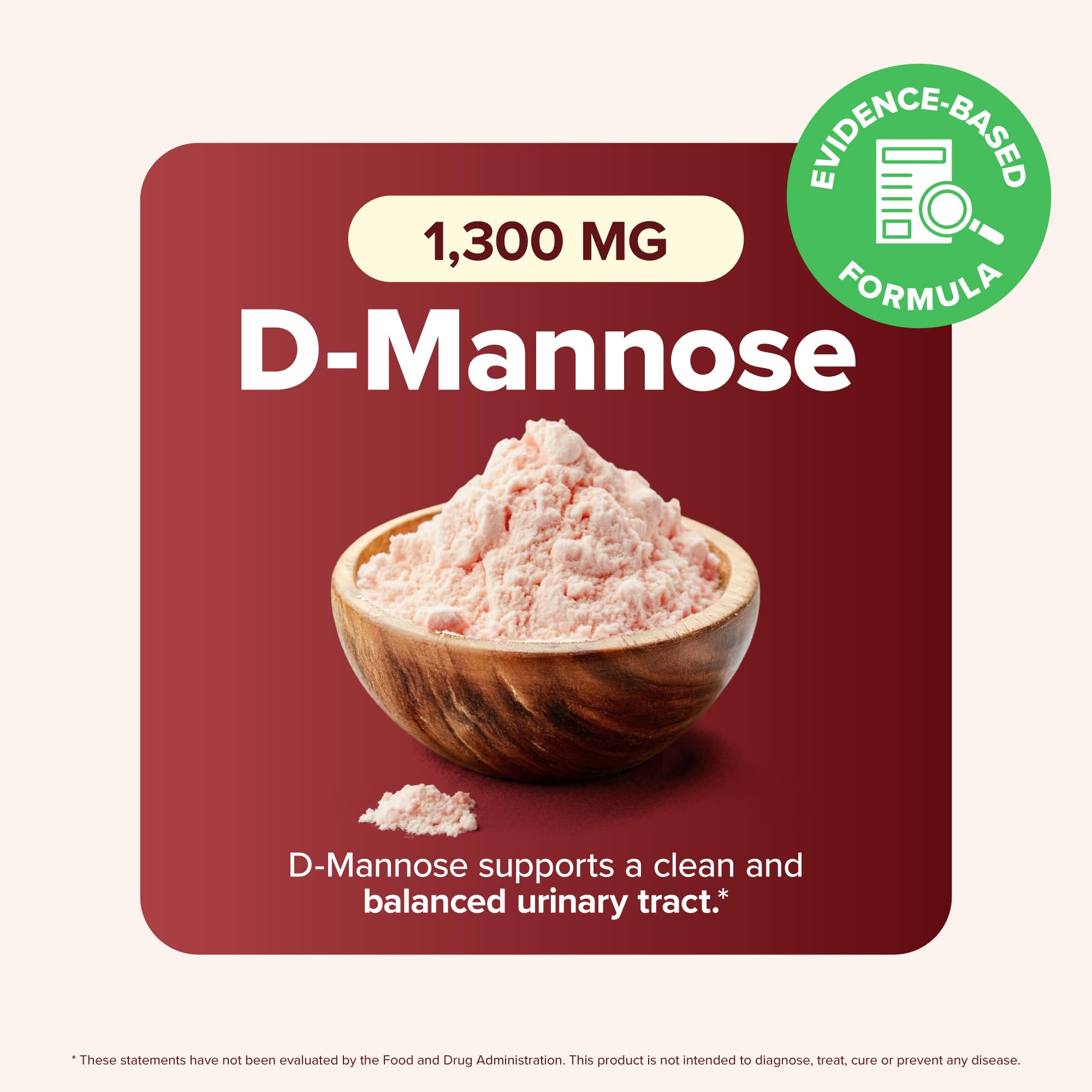 Three in one formula breakdown with D-Mannose, cranberry, and hibiscus extracts