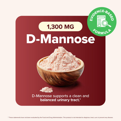 Three in one formula breakdown with D-Mannose, cranberry, and hibiscus extracts