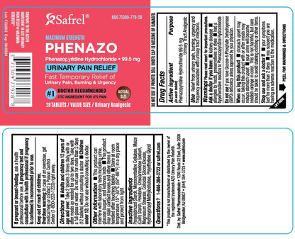 Authentic USA imported Safrel urinary tract comfort tablets box packaging view