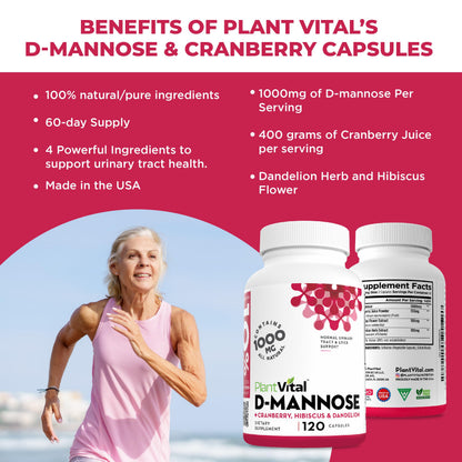 Plantvital bladder health supplement bottle showing natural ingredients list