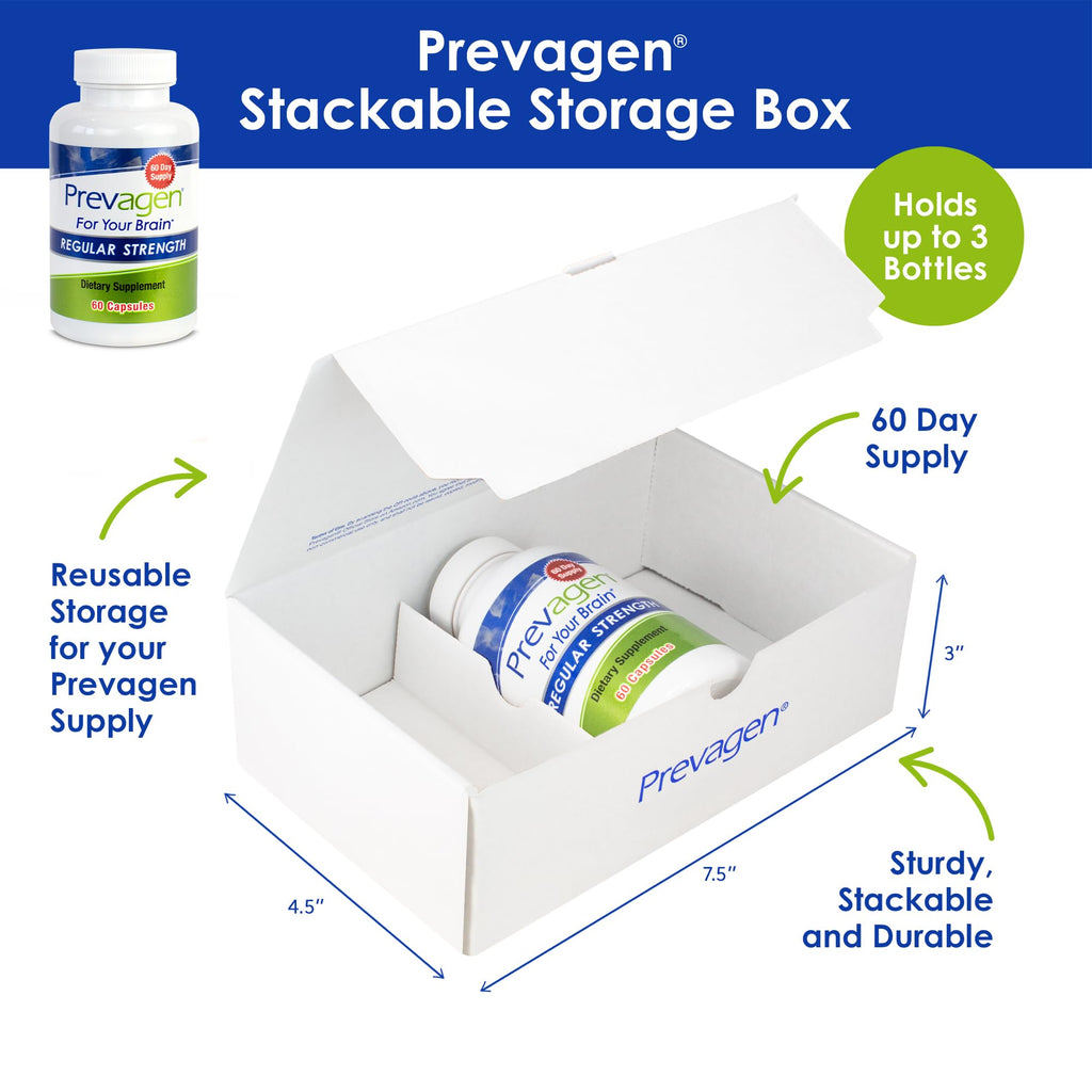 Prevagen dietary supplement bottle with storage box