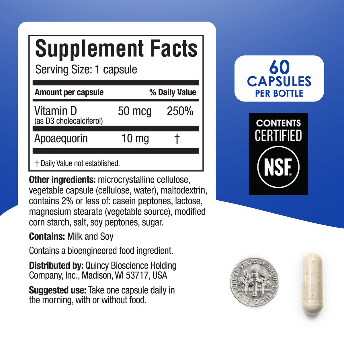Prevagen apoaequorin and vitamin D3 capsules container