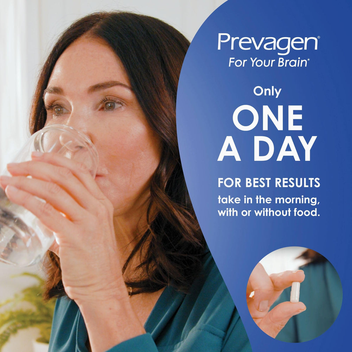 Prevagen 60 count brain health supplement capsule close up