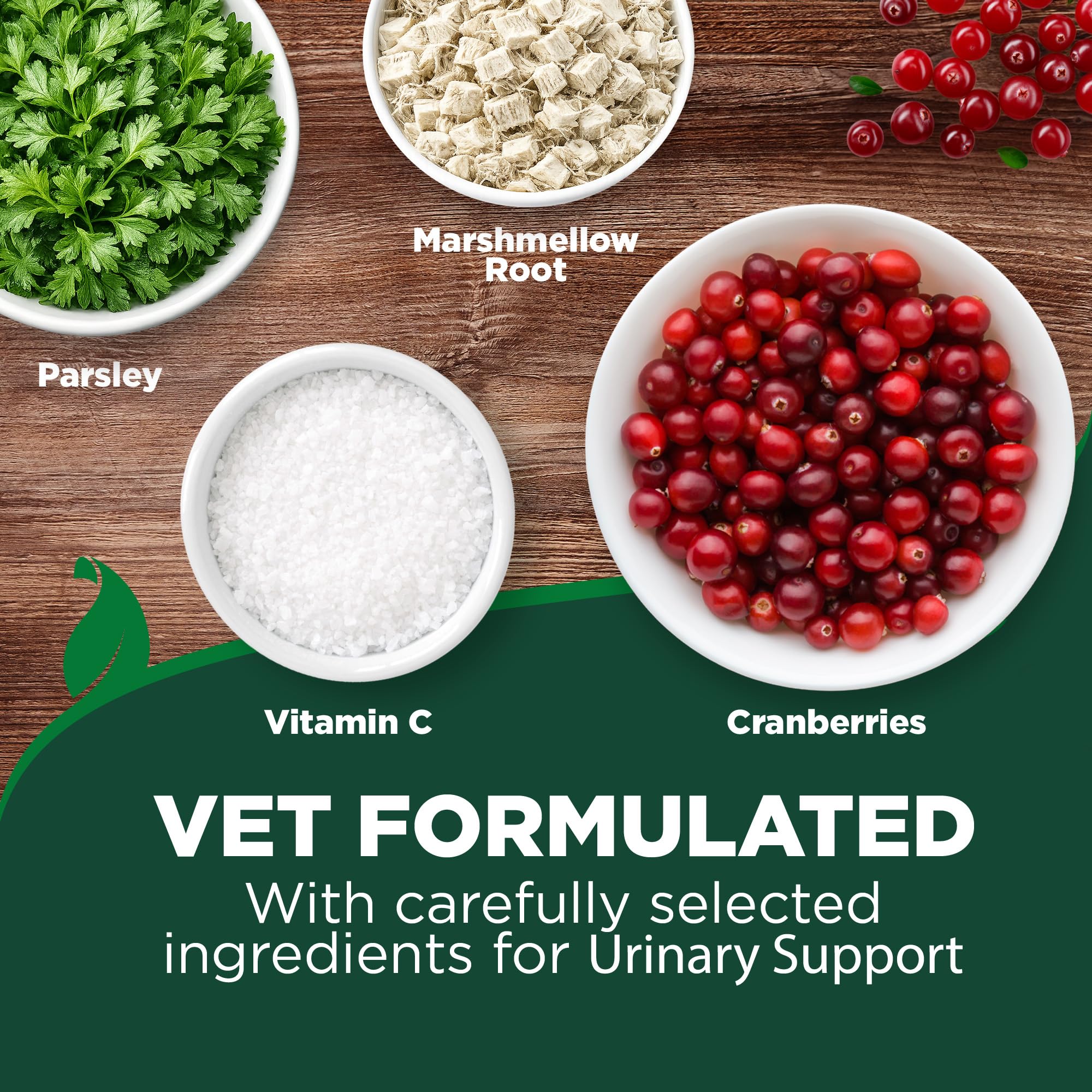 Vet's Best cat urinary supplement tablets being broken into pieces for feeding