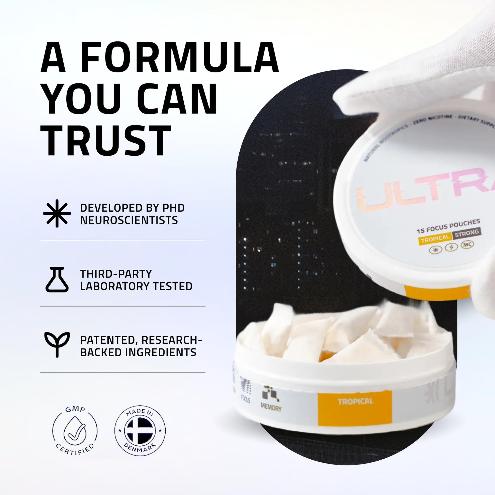 Ultra Focus pouches with Enfinity branding