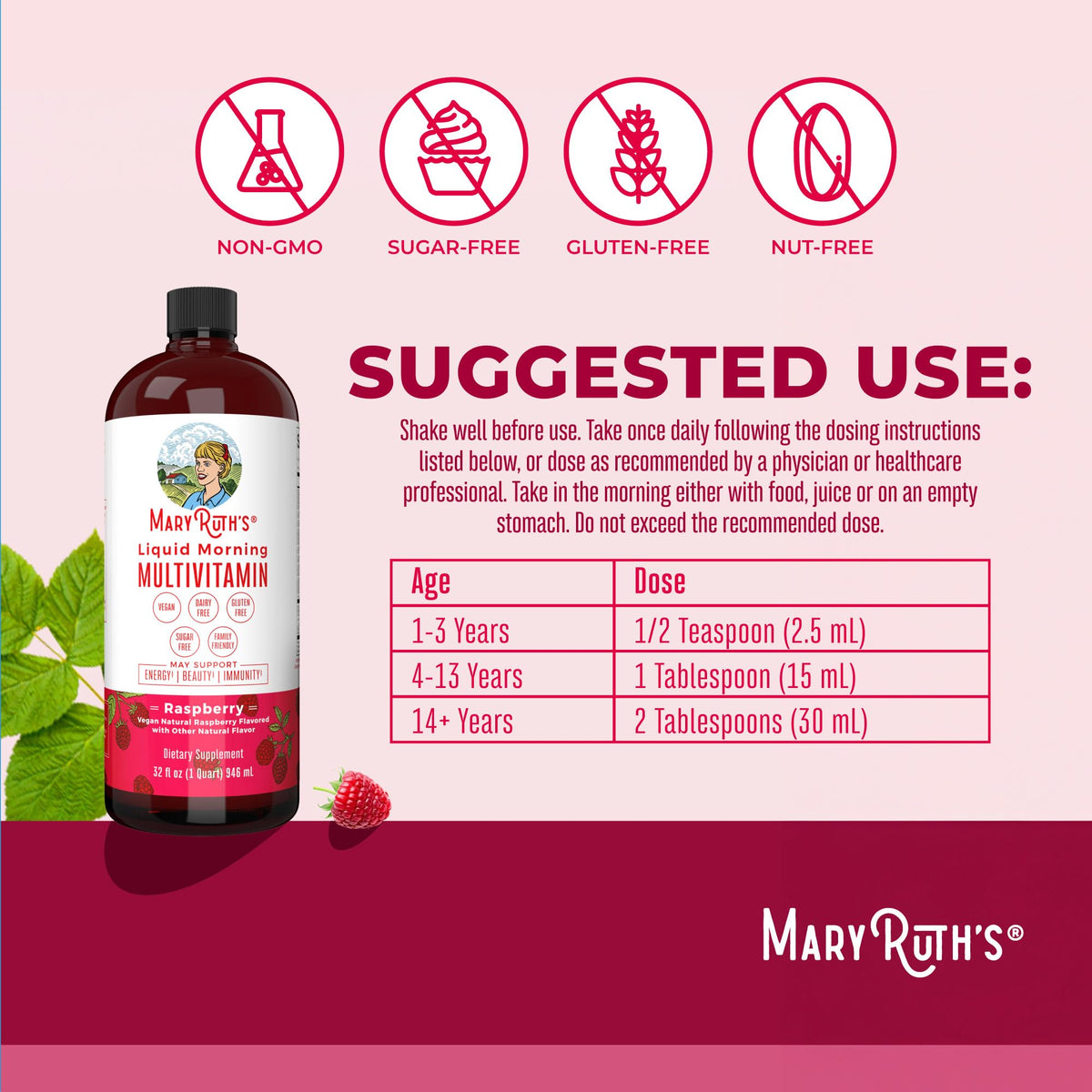 MaryRuth Organics Liquid Morning Multivitamin ingredient list details