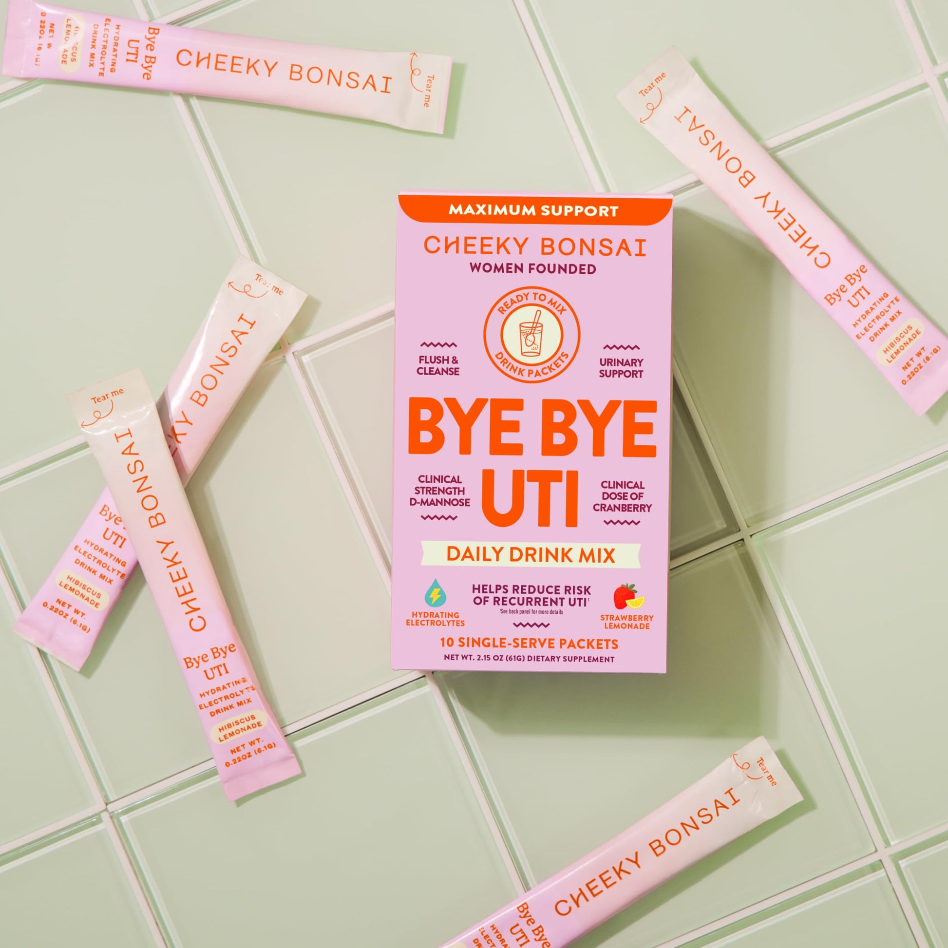 Cheeky Bonsai urinary health hydration packets single-serving stick packs