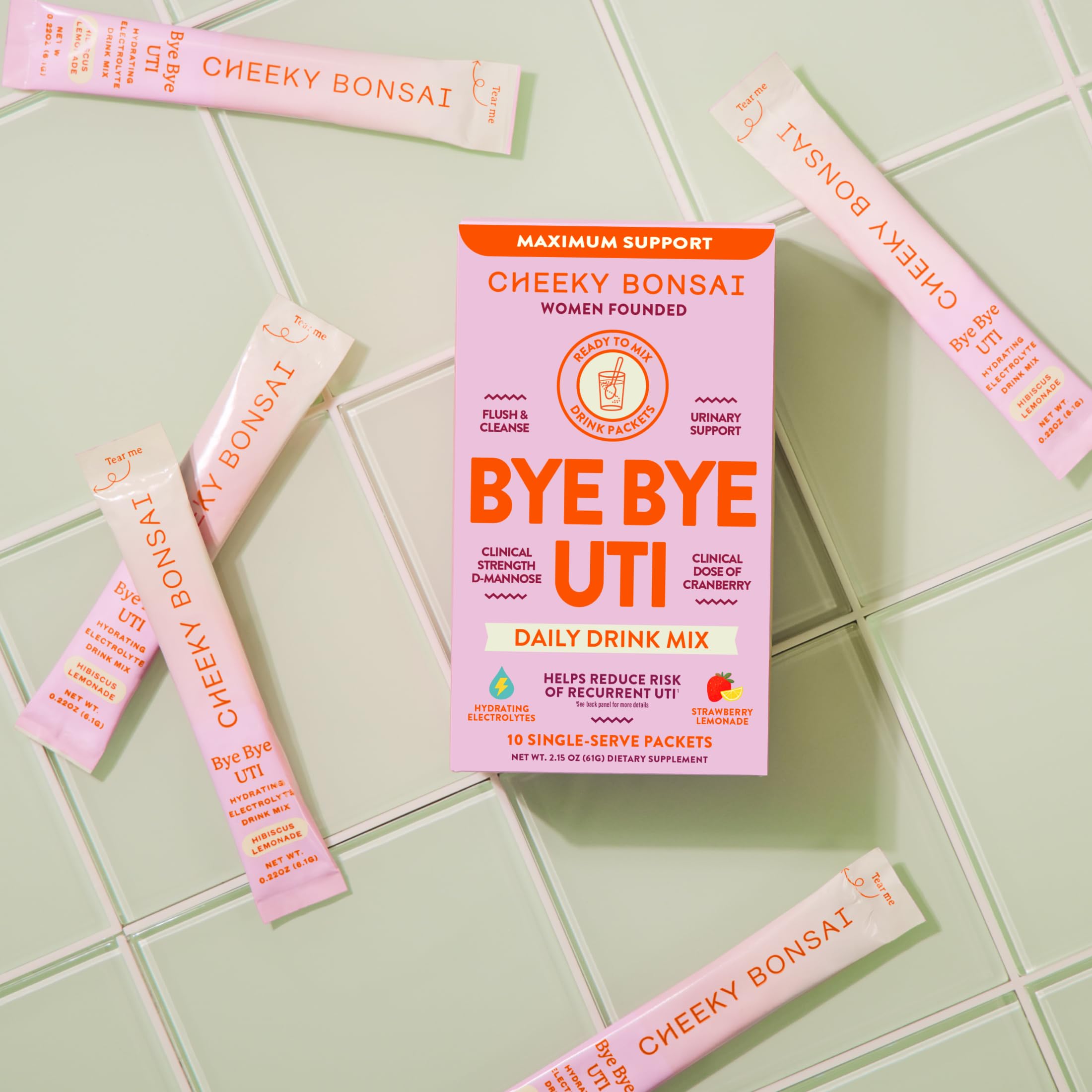 Cheeky Bonsai urinary health hydration packets single-serving stick packs