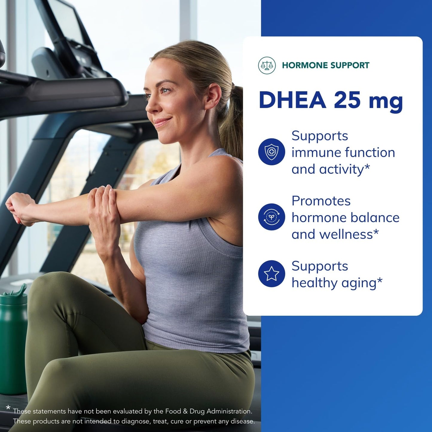 Side view of Pure Encapsulations DHEA 60 capsule bottle