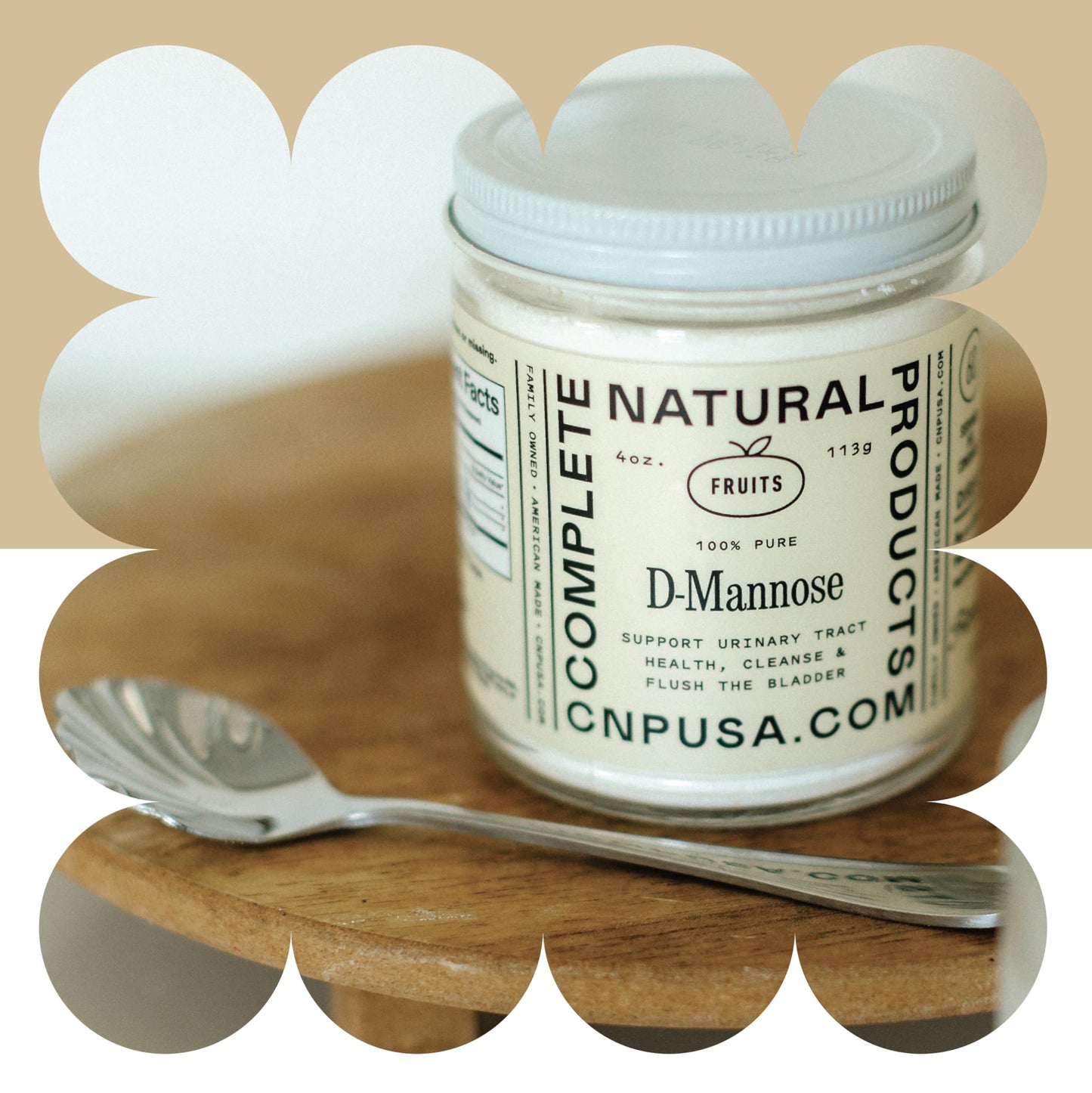 Authentic USA imported D-Mannose bladder support supplement jar layout