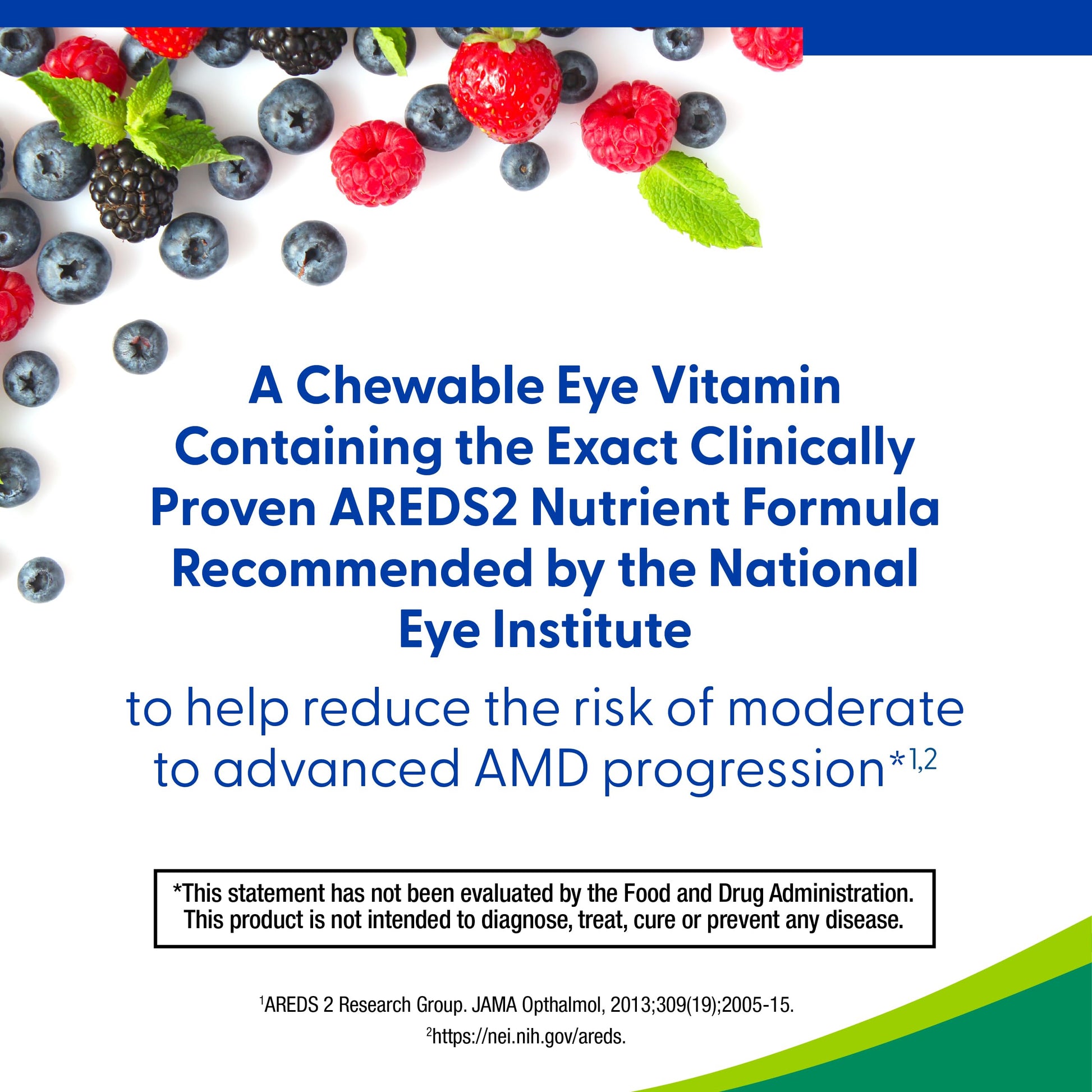 Side view of PreserVision Areds 2 chewable tablets packaging