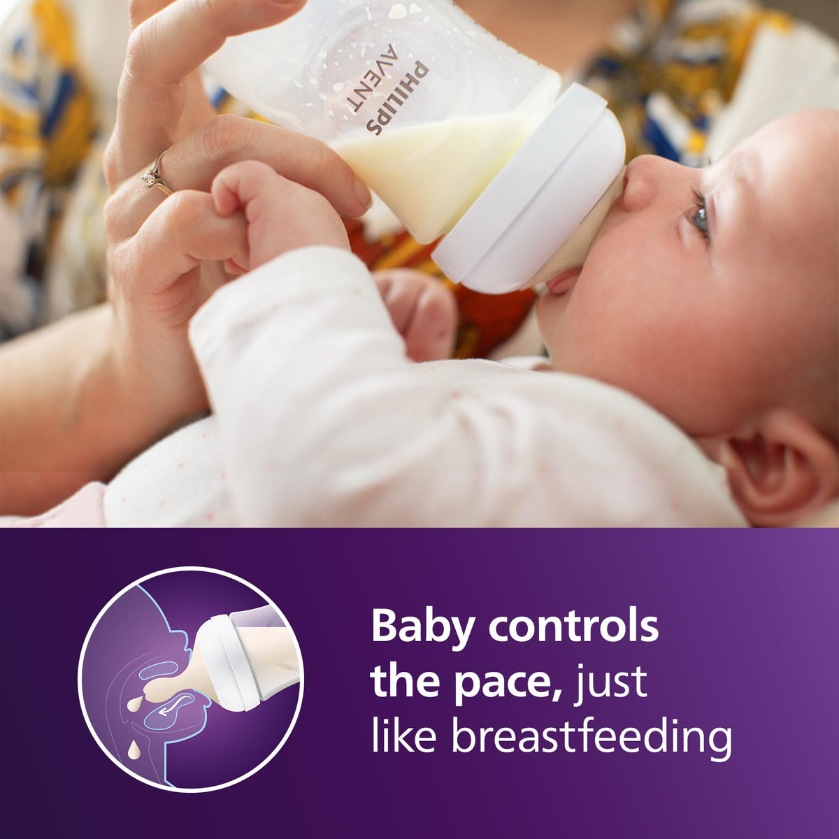 Four pack Philips Avent natural feeding bottles set