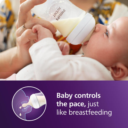 Four pack Philips Avent natural feeding bottles set